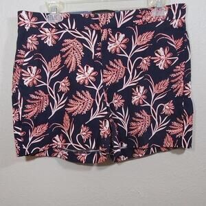 BANANA Republic tropical navy frond‎ jacquard shorts size 8